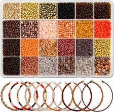 24 Grids Mixed Style Seed Beads for Jewelry Making Kit, Glass 12000 Pieces