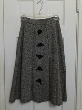60s Midi Skirt Tweed Mod Retro Size XS Boucle Flared True Vintage 5d