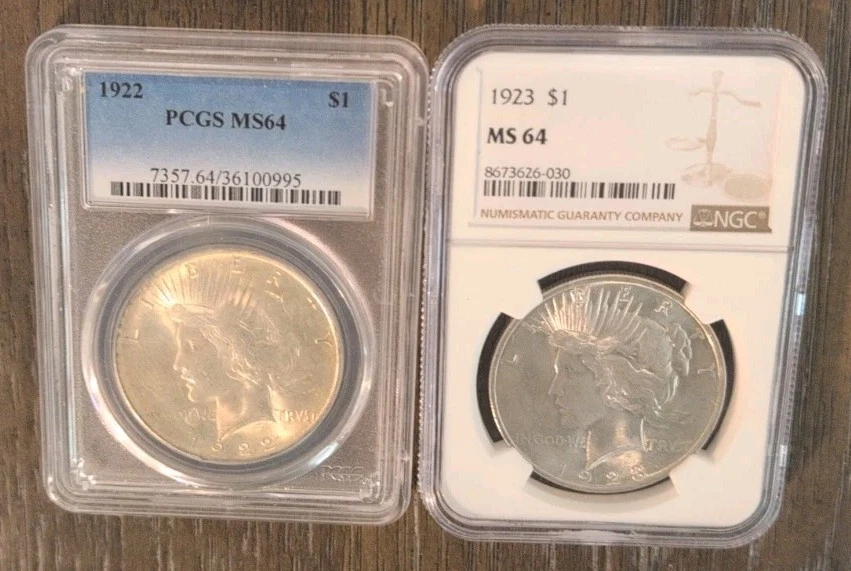 MS 64 Graded 1923 Year NGC Certified Peace Dollars (1921-1935) for