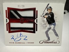 Nick Madrigal 2021 Flawless Rookie Dual Patch Ruby RC Auto 1/20 White Sox