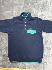 Patagonia Synchilla Fleece Snap-T Pullover 25455 Womens S Blue with Teal