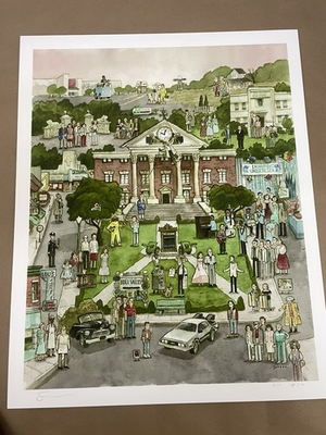 #ad Scott C Campbell Back To The Future Clock Tower Valley Numbered Art Giclee Print $475.00