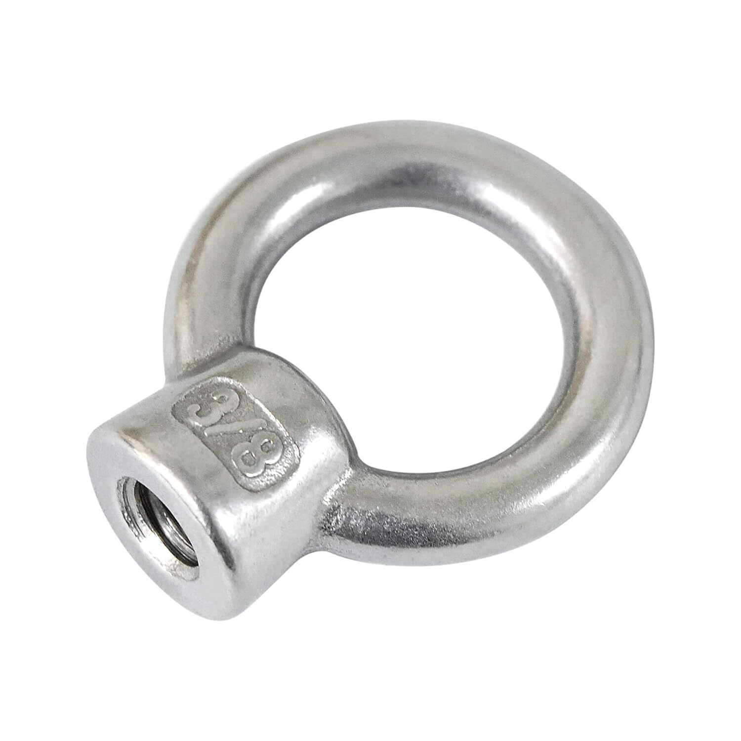 4 Packs 316 Stainless Steel Eye Nuts 3/8\" UNC Female Thread Fasteners