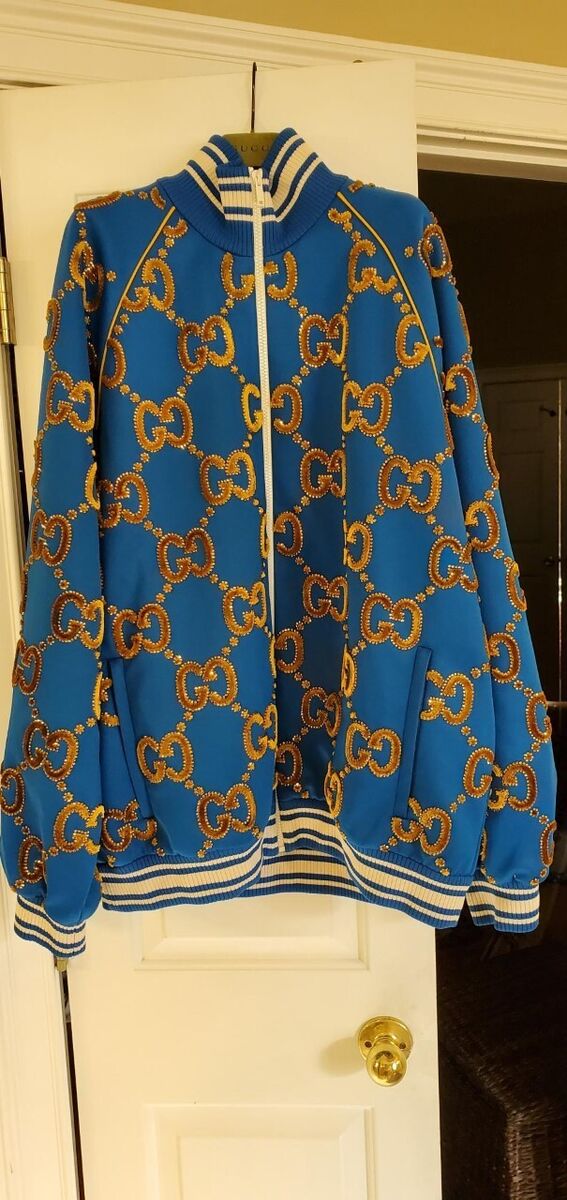 Alessandro Michele 4 Gucci Crystal Embroidered Gold GG Logo Alessandro Michele 4 Gucci Crystal Embroidered Gold GG Logo