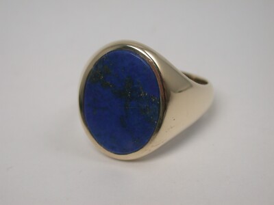 klassischer Herren Ring Lapislazuli in Gold  Größe 71