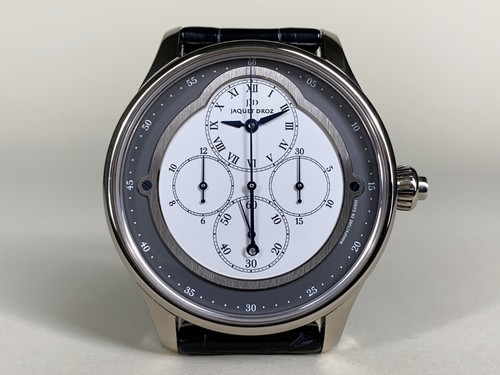 *Rare* Jaquet Droz Astrale 18K White Gold Monopoussoir Chronograph Watch w/ B&P