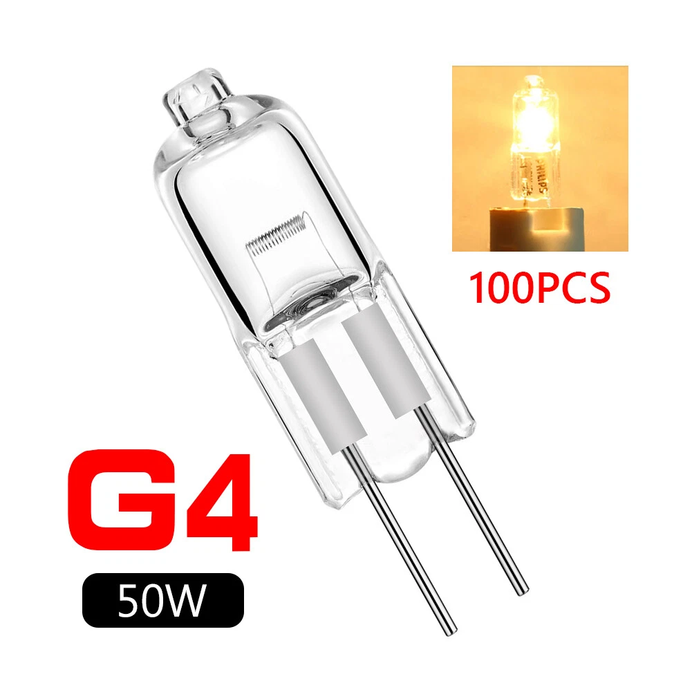 12V G4 100 Pack 5 10 20 35 50W Clear Halogen Bulb Super Bright LED Light