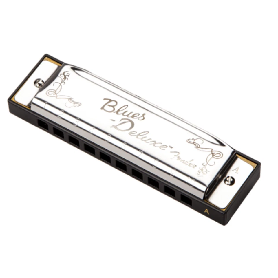 Fender Blues Deluxe 10-Hole Diatonic Harmonica with Case, Key of A - Image 2 of 4