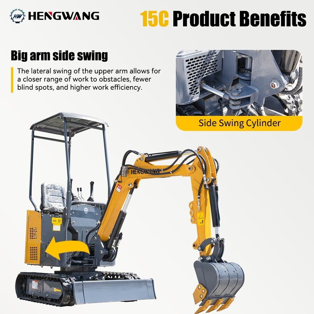 HENGWANG Mini Excavator HW15C B&S EPA Chassis Extension And HENGWANG Mini Excavator HW15C B&S EPA Chassis Extension And