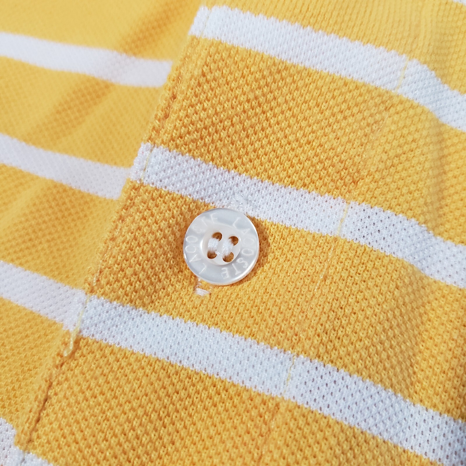 Vtg Lacoste Tag Size 6 Made in France Yellow Mens Polo Shirt Golf 100% Cotton thumbnail 5