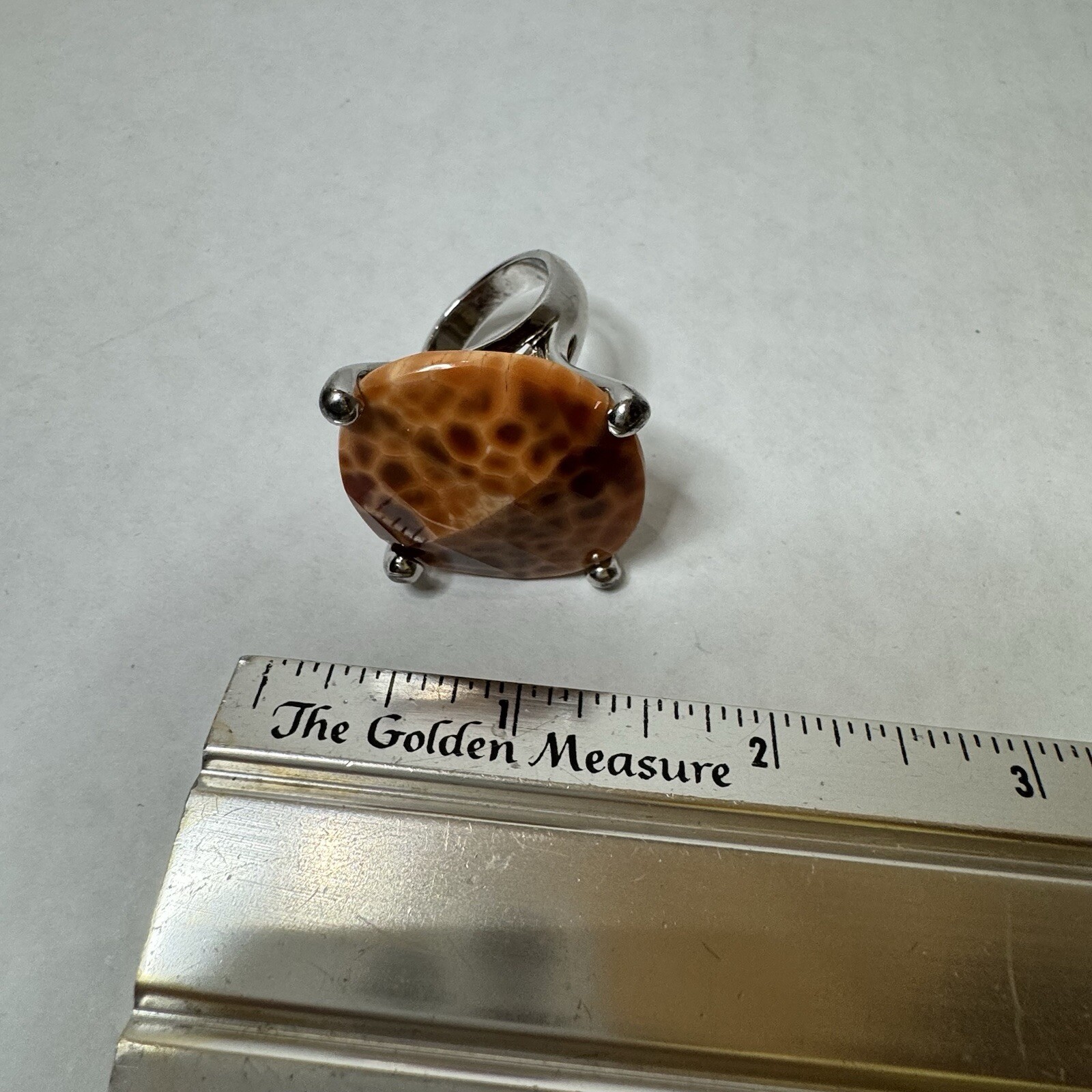 🔥 Vintage Fire Agate Statement Ring Size 10.5 – … - image 8