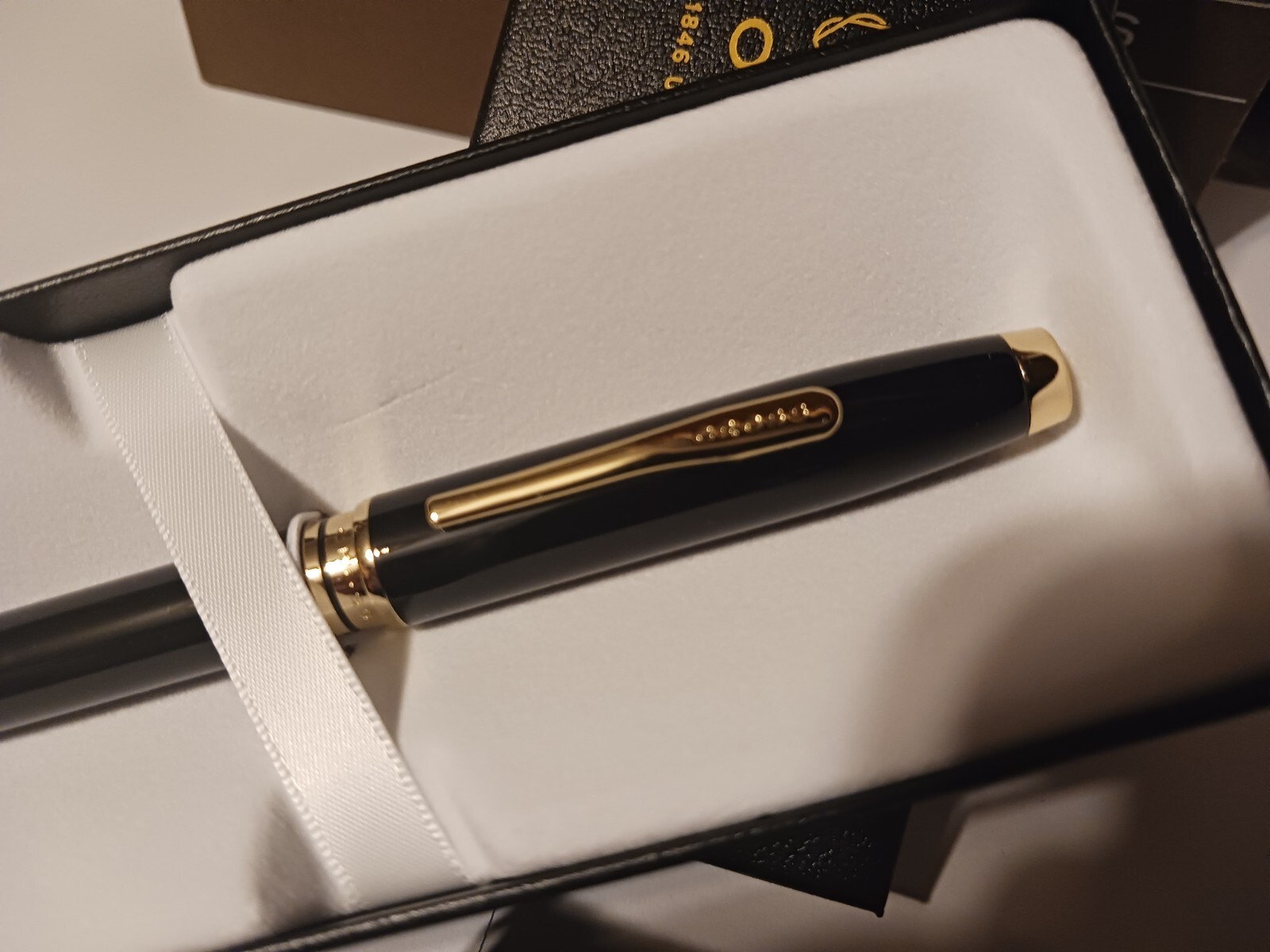 VERY RARE CROSS CLASSIC BLACK AND 23KT GOLD BALLPOINT PEN BOSS TEACHER NEW GIFT