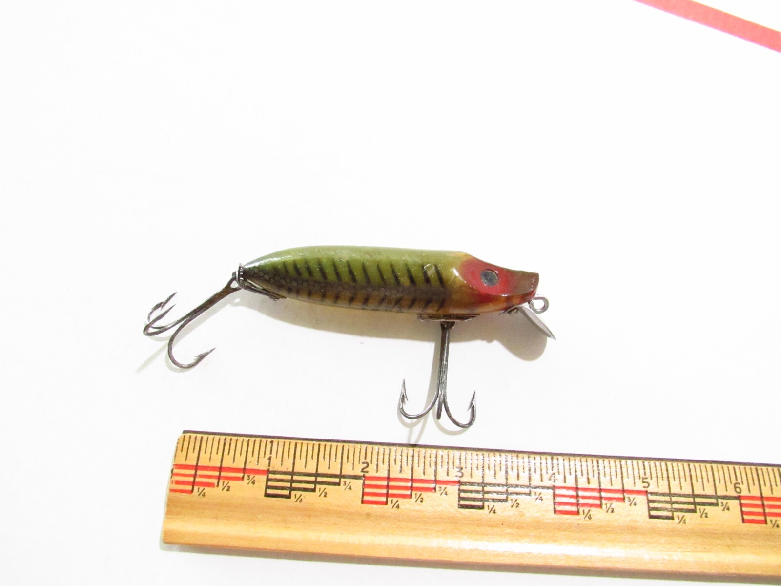 RARE 1930S HEDDON River Runt #9409 XGF LIME X RAY Fishing Lure Dowagiac MI USA
