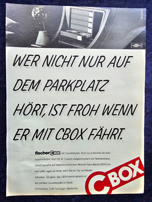 Fischer CBox, Cassette Box, Original Advertising from 1986