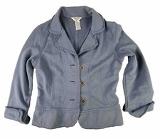 Hard Tail Forever Blue Gray Cotton Buttoned Military Style Jacket Small Y2k