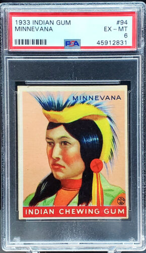 1933 R73 Goudey Indian Gum Card - #94 - MINNEVANA - Series 264 - PSA 6 - NICE! - Picture 1 of 2