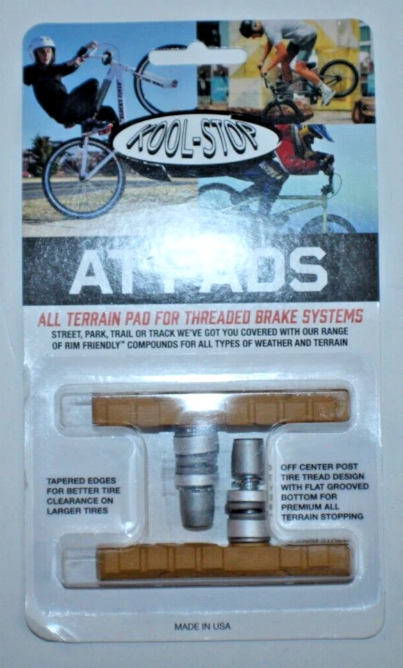 Juego de pastillas de freno Kool-Stop AT Bike delanteras/traseras amarillas llanta KS-ATY lineal envío gratuito:) Foto 2 de 4