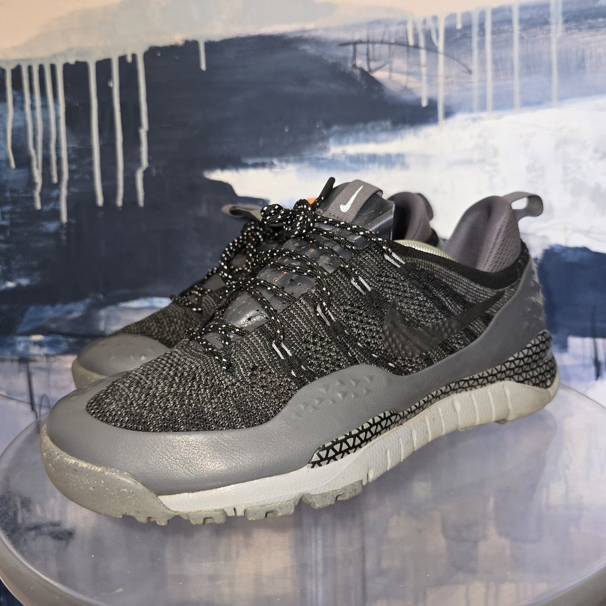 Sample Nike Lupinek Flyknit Low 853954 001 QD Black & Dark  display picture 2