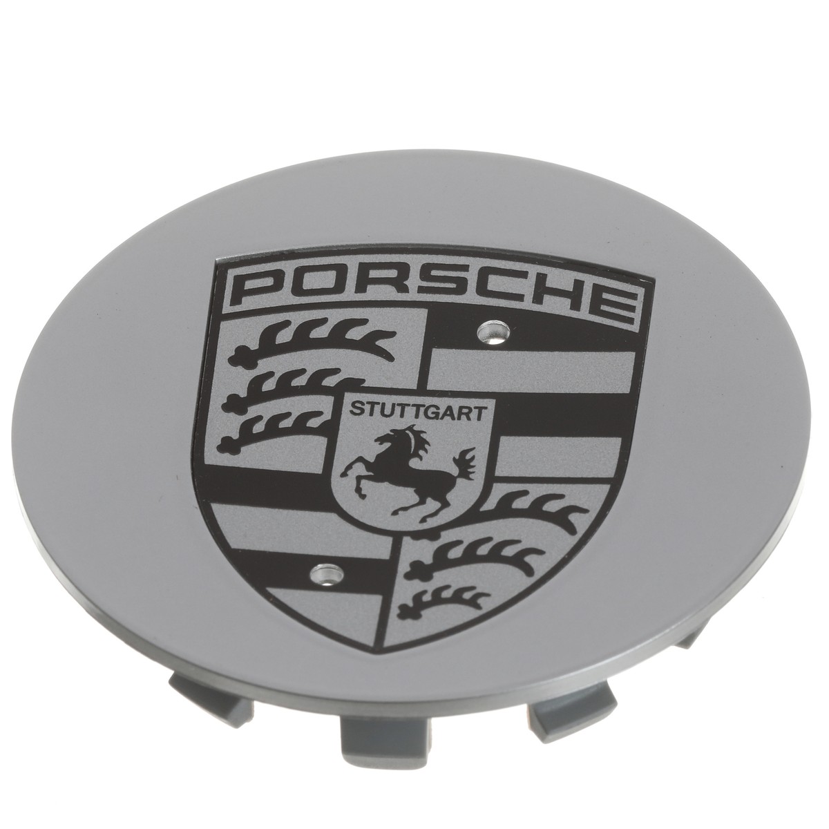 GENUINE PORSCHE Wheel Center Cap Brilliant Silver W/Black Crest
