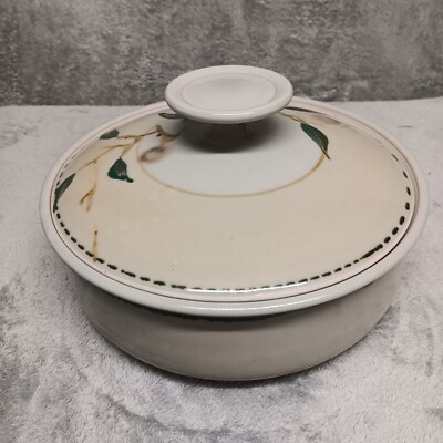 Art Pottery Stoneware Clay Pot Casserole Dish w/Lid Hand Painted Signed Turner