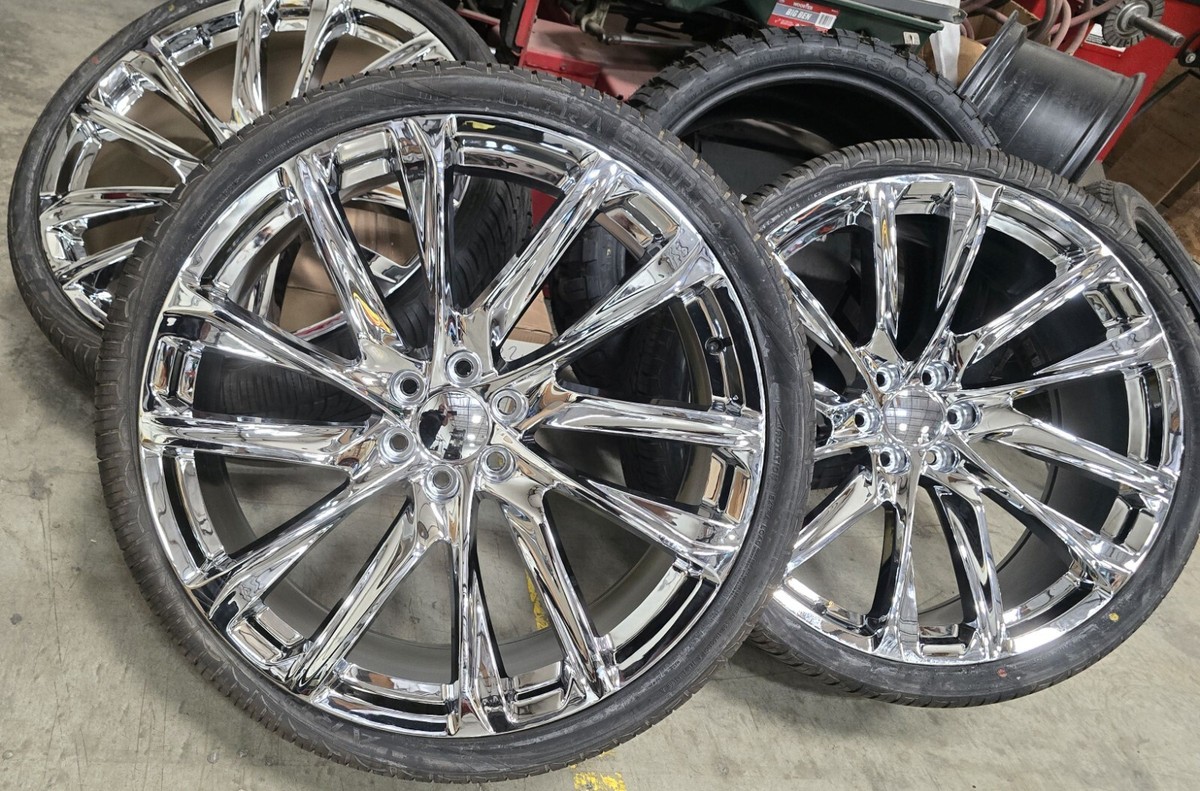 26 Replica Rims Chrome Wheels Tires Fit Cadillac Escalade Tahoe