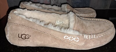 UGG Ashley Brown Genuine Suede Leather Sheepskin Moccasins