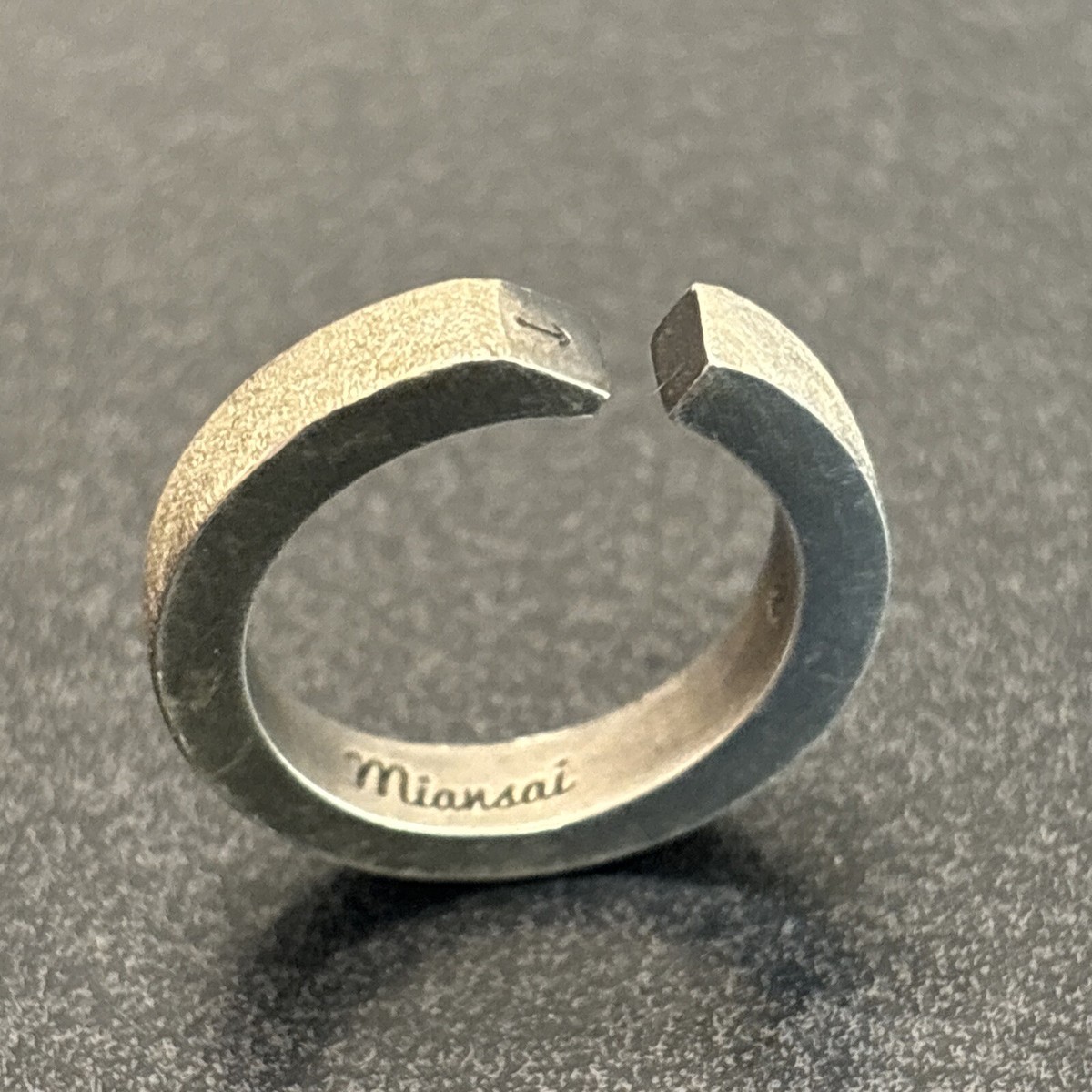 Miansai Michael Saiger Sterling Silver Ring Ipsum Brushed Finish Size 8.25
