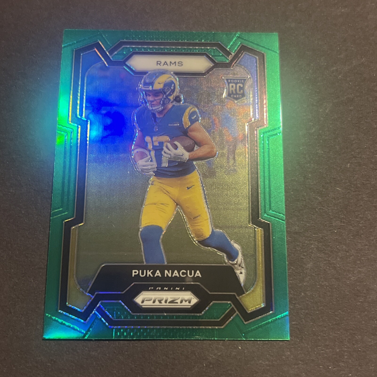 2023 Panini Prizm Puka Nacua GREEN PRIZM Rookie RC #357 Los Angeles Rams