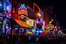 Nashville Neon at Night Photo Photograph Cool Wall Decor Art Print Poster 36x24