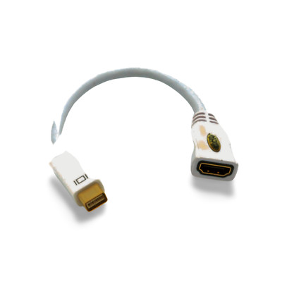 4in Mini DVI to HDMI Video Adapter Converter Male to Female - White