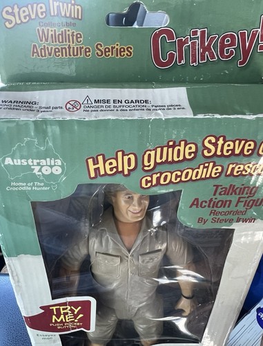 Steve Irwin Talking Action Figure Doll Wildlife Adventure Crocodile Hunter New - Picture 7 of 10