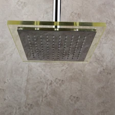 Bathroom Square Rainfall Shower Head Chrome Wall Mounted Shower Faucet Tap