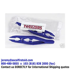 NEW Blue Plastic Disposable Tweezers Wholesale (First Aid Supply) 100 pieces/Lot