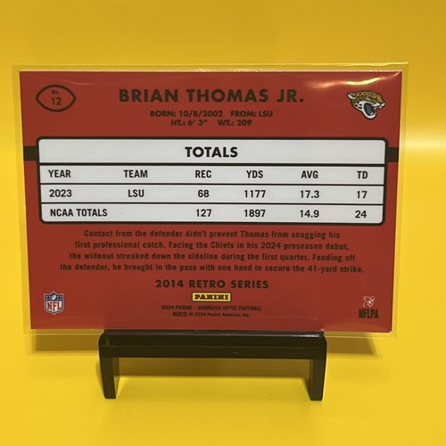 2024 Panini Donruss Optic - 2014 Retro Series Brian Thomas Jr. #12 (RC) - Picture 3 of 3