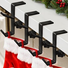 4 Pack Stocking Holders for Mantle, Mantle Garland Hangers, Fireplace Stockin...