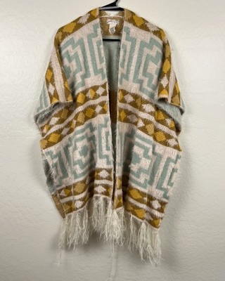 Free People Diamondback Cozy Kimono Womens One Size Boho Aztec Festival