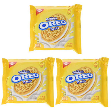 Oreo Golden Sandwich Cookies Bag, 303g/10.7oz, 3-Pack {Imported from Canada}