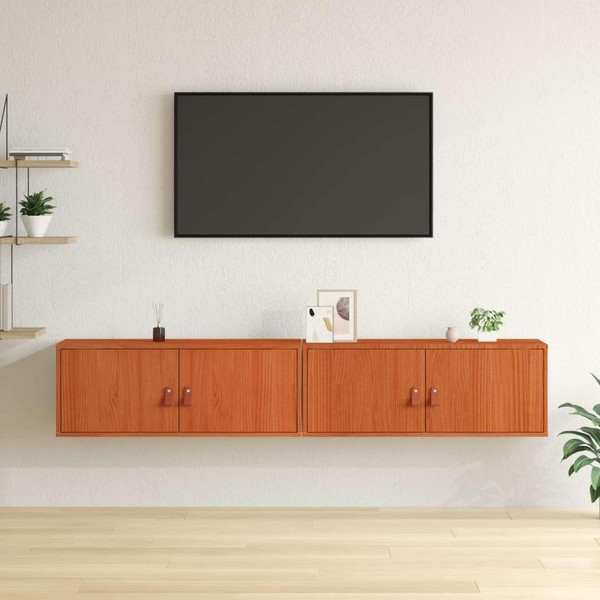 Wandschrank 2 Stk. Wachsbraun 80 X 30 X 30 Cm-image