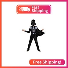 STAR WARS Darth Vader Official Youth Costume - Printed Jumpsuit with Cape and Pl
