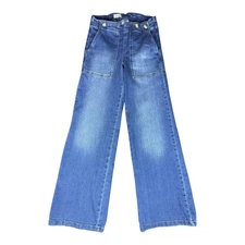 Pilcro Anthropologie Jeans Women 26 The Kit Wide Leg Trouser High Rise Distress