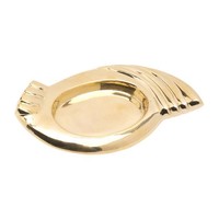 Kerzenteller Oval 8,5X5,5Cm Innen Messing Gold Massiv Untersetzer Kerzenhalter