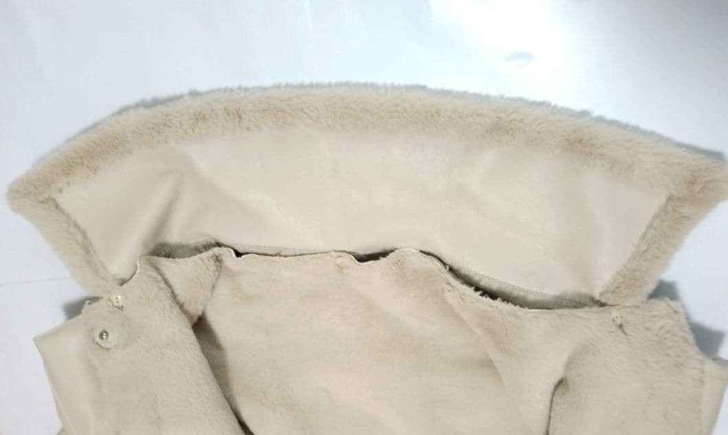 AMERI Reversible Faux Shearling Coat Ivory Beige … - image 9