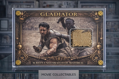 Screen Used Gladiator Fabric Swatch   Gladiator Movie Prop Display + COA