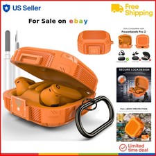 Beats Powerbeats Pro 2 Case Cover Carbon Fiber Shockproof Locking Orange