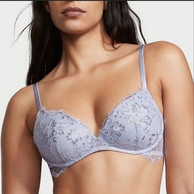 Victorias Secret DREAM ANGELS Allure Lace Wireless BraShimmer Icy Lavender 36B