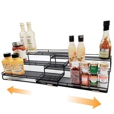 3 Tier Wide Expandable Cabinet Spice Rack Organizer (14.5" to 29.1") - Step S...