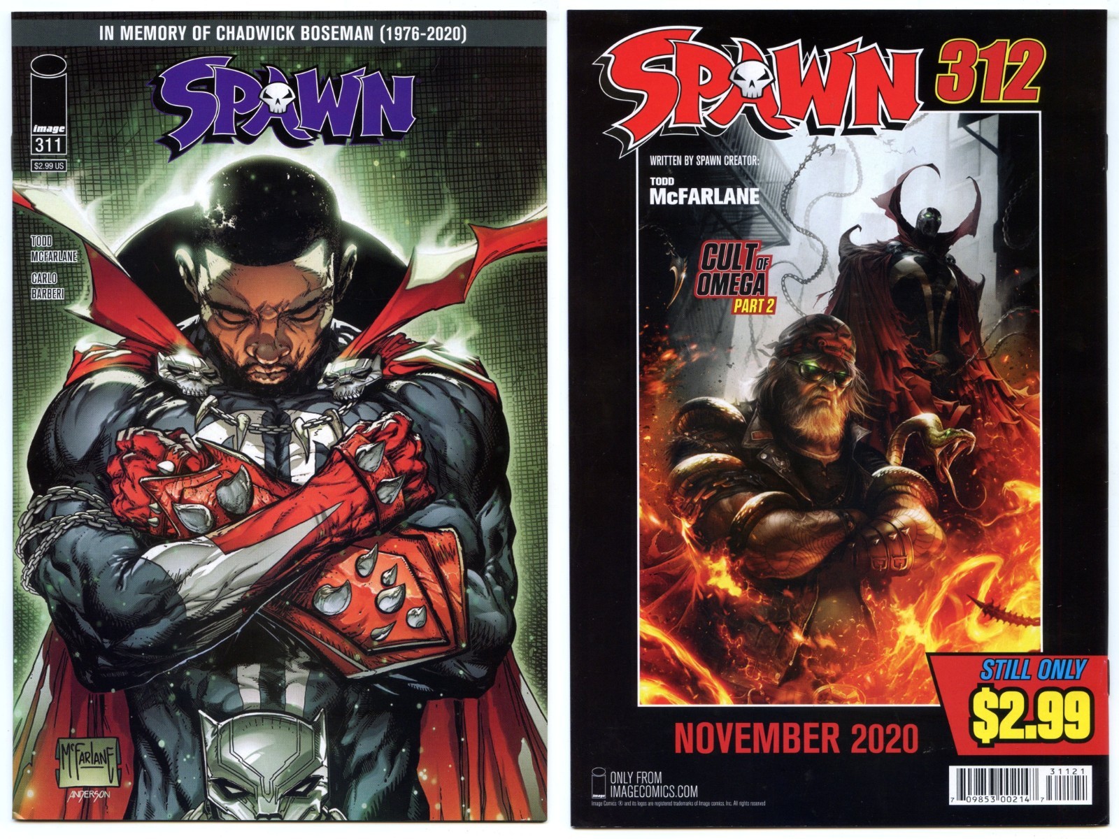 Image Comics SPAWN #311 Cover B T. McFarlane Chadwick Boseman TRIBUTE VARANT
