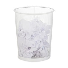 Papiermand metaal Papierbak met gaas Afvalmand rond Vuilnisemmer wit 20 liter