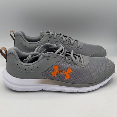 Under Armour Charged Assert 10 Shoes Mens Size 11 Gray Orange 3026175 105