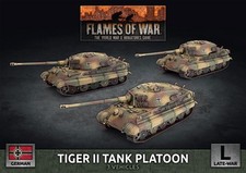 Flames of War GBX178 Tiger II 8.8cm Platoon (3 Tanks) Plastic Gaming Miniatures